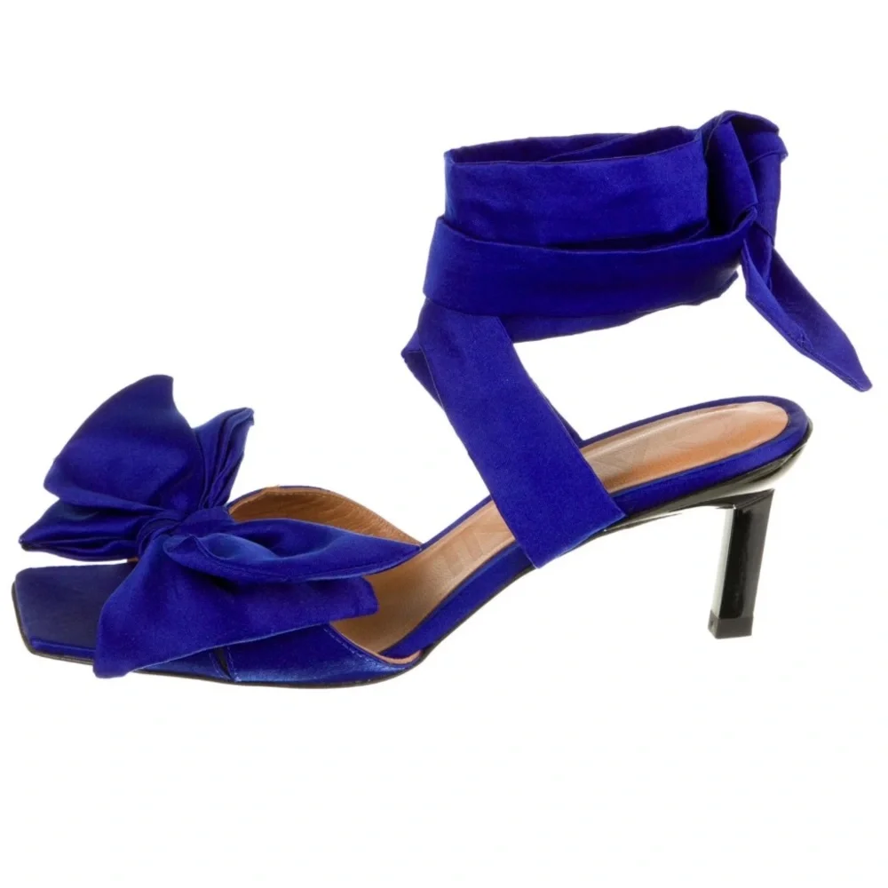 Ganni Bow Ankle Tie Sandal